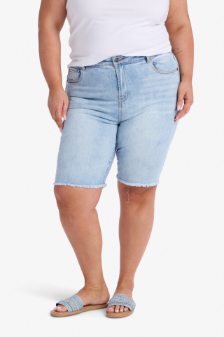 Frayed Hem Bermuda Shorts