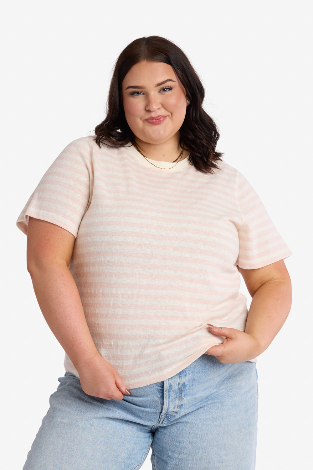 Women's Pink Striped Casual Shirt main image 1