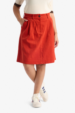 Corduroy A Line Burnt Orange Modest Skirt